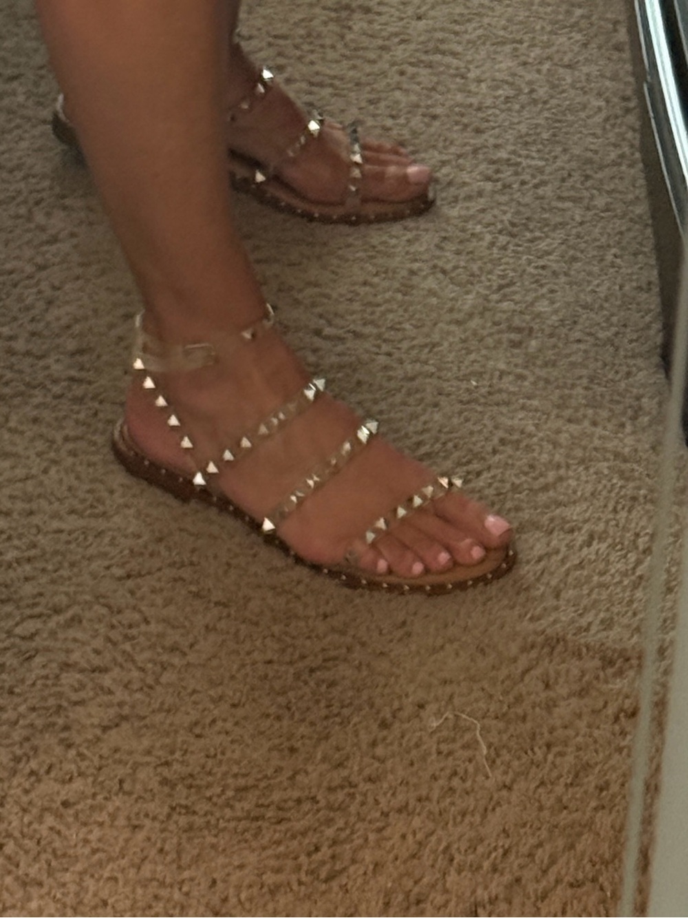 Stud-Embellished clear Women's Gladiator Sandals